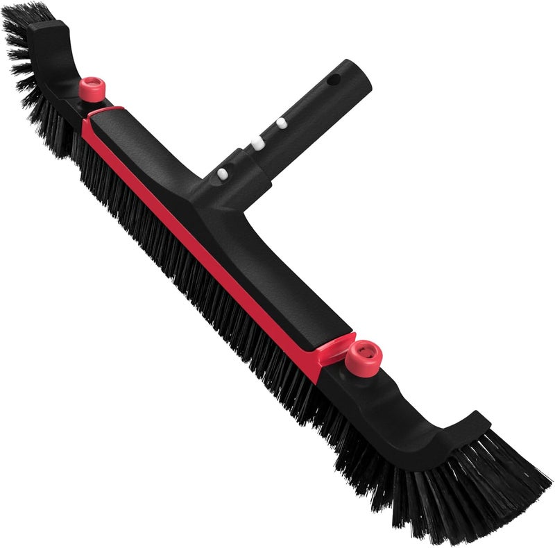 Poolvio 22" Extra-Wide Pool Brush Head, Heavy-Duty Pool Scrubber Brush with Detachable Corner Brush & Strong Nylon Bristles for Walls & Floors in Above-Ground and Inground Pools (Red) - Image 1